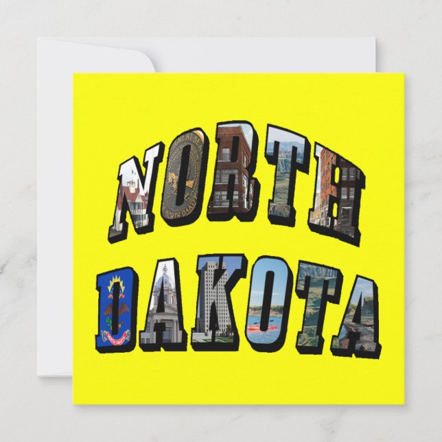 Convite Texto de Imagem de Dakota do Norte (Frente)