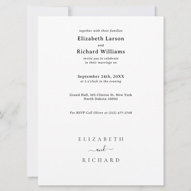 Convite Texto de Modelo Casamento (Frente)