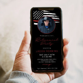 Convite Texto de Parte de Aposentação do Fireman com Sinal