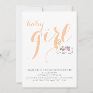 Convite Texto do pêssego do chá do bebé do sono mínimo