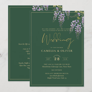 Convite Texto Dourado WISTERIA 1 WISTERIA Texto formal WED