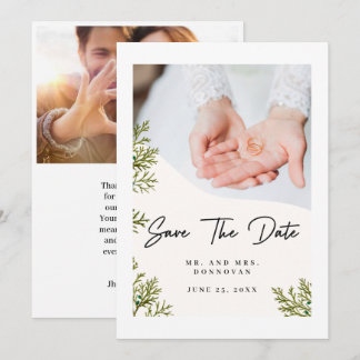Convite Texto e Foto Elegante Simples | Casamento Obrigado