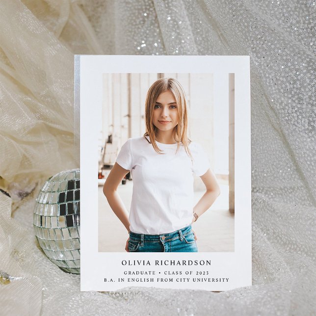 Convite Texto e Foto Elegante Simples | Graduação 2023 (Criador carregado)