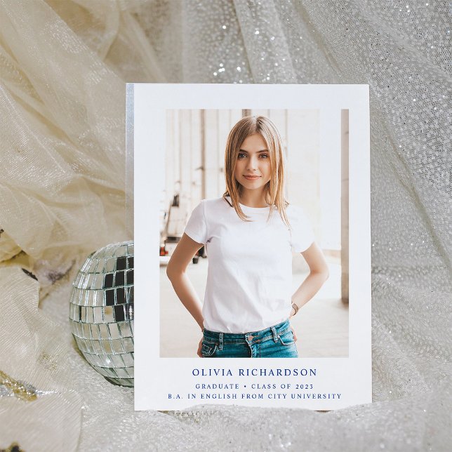 Convite Texto e Foto Elegante Simples | Graduação 2023 (Criador carregado)