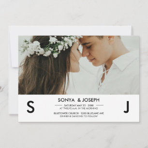 Convite Texto e Foto Elegantes em Cor Simples para Save Th