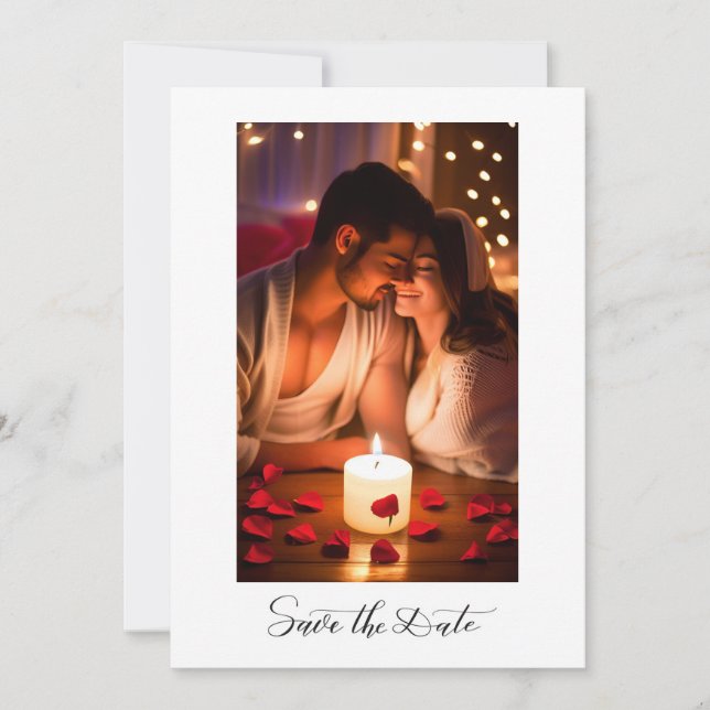 Convite Texto e Foto Simples e Elegante | Salvar a Data (Frente)