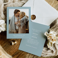 Texto Elegante Azul em Pó e Foto | Casamento
