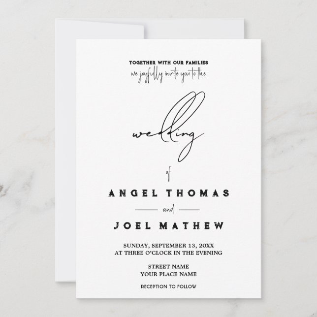 Convite Texto FOTO personalizadoWeddingInvitationCard (Frente)