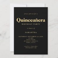 Texto minimalista Dourado Quinceañera Aniversário