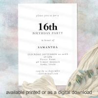 Texto minimalista qualquer Festa de aniversário 16