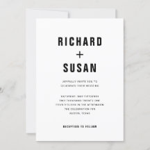 Texto Moderno Simples | Casamento Negro e Branco