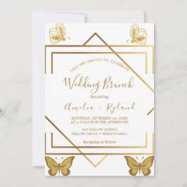 Convite Texto Personalizado Borboleta Dourada Casamento Br