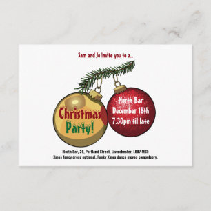Convite Texto Personalizado - Cartoon Baubles