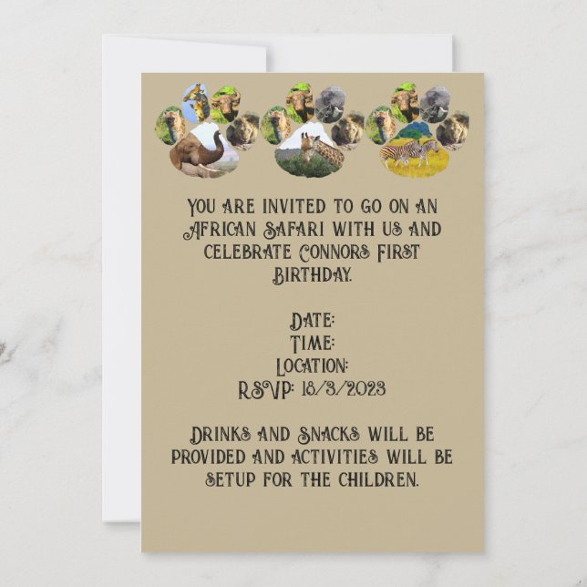 Convite Texto Personalizado de Colagem de Impressão em Amb (Verso)