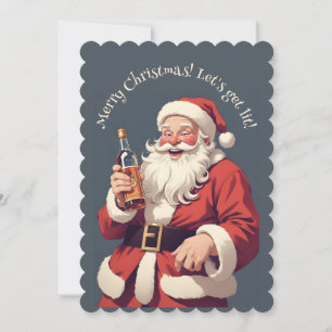 Convite Texto Personalizado Papai Noel Engraçado Bêbado