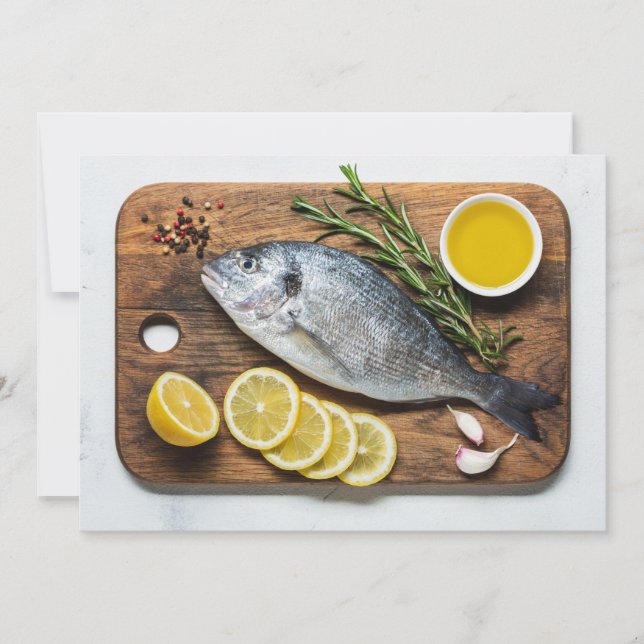 Convite Texto Personalizado Peixe Dorado (Frente)