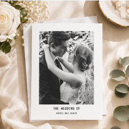 Convite Texto Simples e Elegante & Foto | Casamento
