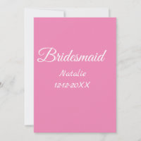 Texto simples minimalista rosa para damas de honra