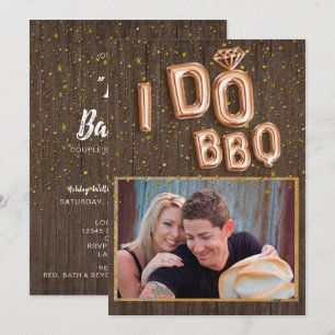 Convite Texto Único Do Balão De Folha De Madeira Ouro I 