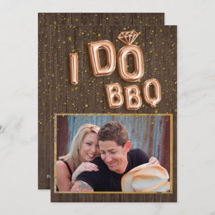 Convite Texto Único do Balão de Folha de Ouro de Madeira I