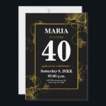 Convite textura de tinta acrílica ouro preto moderna<br><div class="desc">textura de tinta acrílica ouro preto moderna</div>