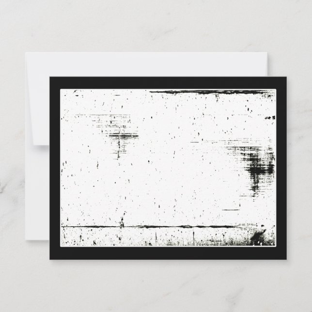 Convite Textura Grunge de Borda Preta (Adicionar Sua Cor) (Frente)