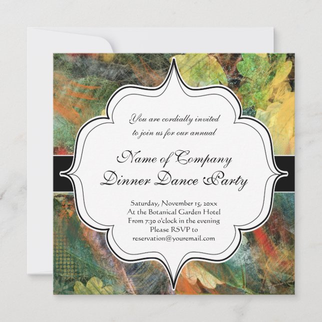 Convite Texturas do outono de Folha (Frente)