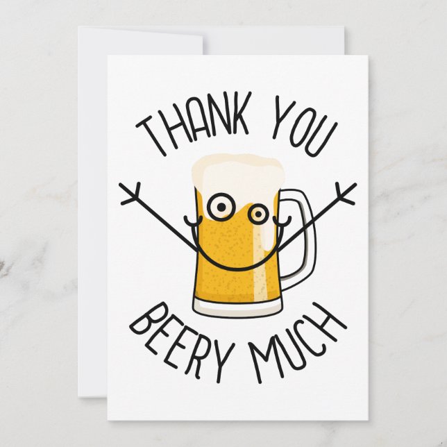 Convite Thank You Beery Much - Silly Face (Frente)
