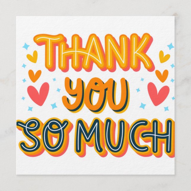 Convite Thank you so much  (Frente)