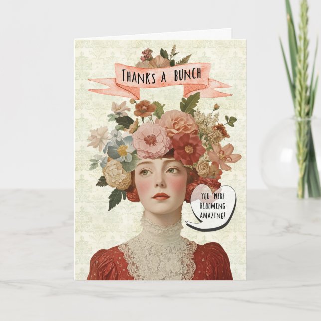 Convite Thanks a bunch floral thank you card (Frente)