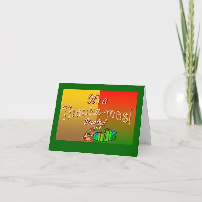 Convite "Thanks-mas" party invitation (Frente)