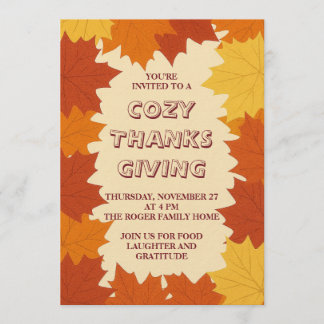 Convite Thanksgiving Invitation – Autumn Leaves Fall
