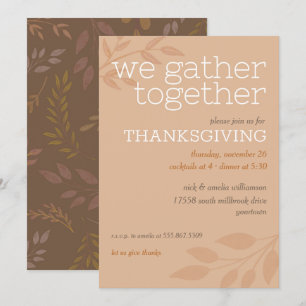 Convite Thanksgiving Reunimo-nos Folha de outono