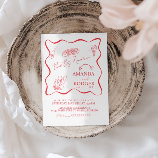 Convite That’s Amore Italian Doodles Wedding (Criador carregado)