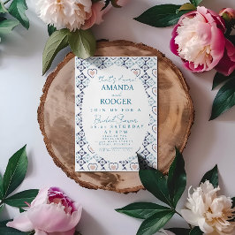 Convite That’s Amore Italian Tiles Hearts Wedding