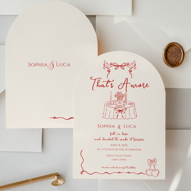 Convite That’s Amore Italian Whimsical hand drawn Wedding (Criador carregado)