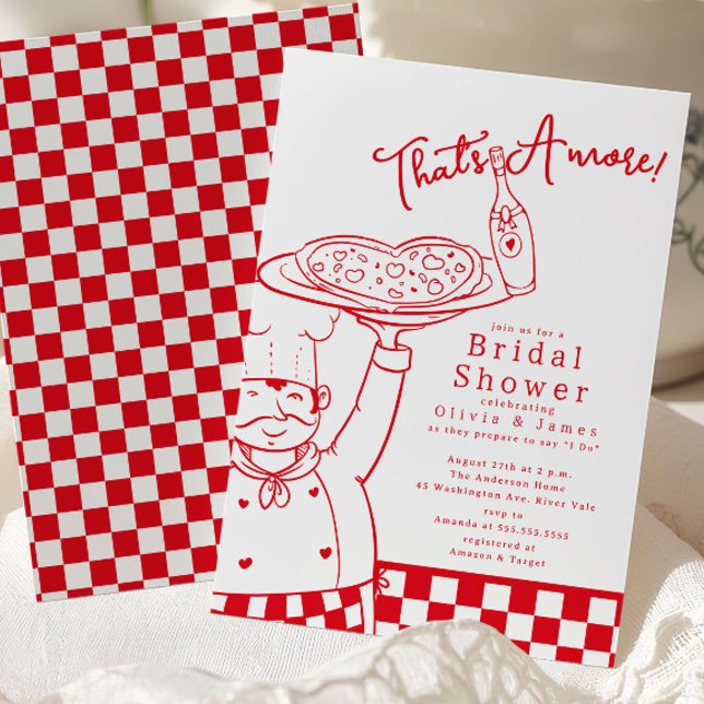 Convite That’s Amore Pizza Bridal Shower Invite (Criador carregado)