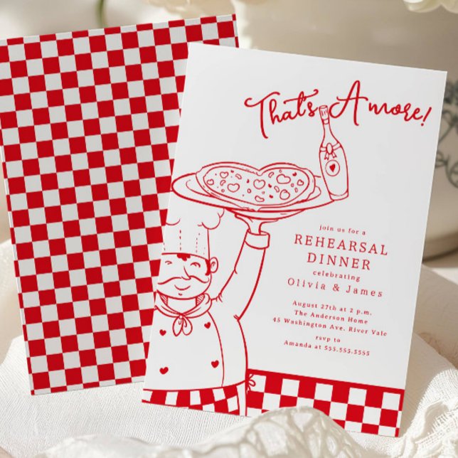 Convite That’s Amore Pizza Rehearsal Dinner Invite (Criador carregado)