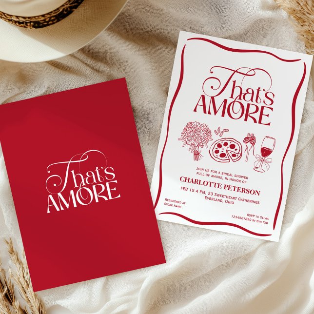 Convite That’s Amore Red Bridal Shower (Criador carregado)