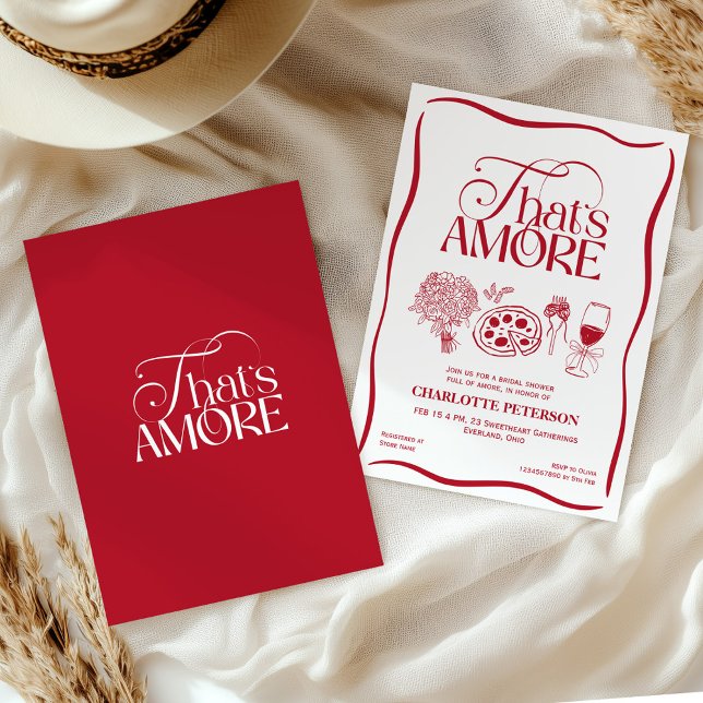 Convite That’s Amore Red Bridal Shower (Criador carregado)