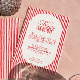 Convite That’s Amore Red stripes Bridal Shower invite