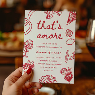 Convite "That's Amore" Festa de Noivado Italiana