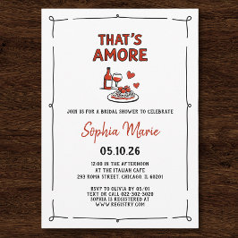 Convite That's Amore Italian Bridal Shower Whimsical Red
