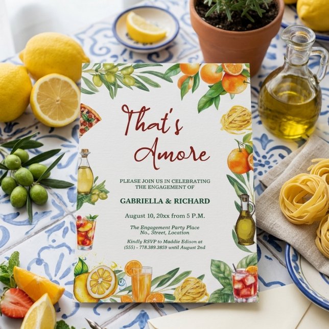 Convite That's Amore Italian Citrus Engagement Party (Criador carregado)