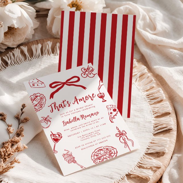 Convite That's Amore Italian Hand drawn Bridal Shower (Criador carregado)