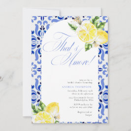 Convite That's Amore Lemon Italian Blue Tile Bridal Shower