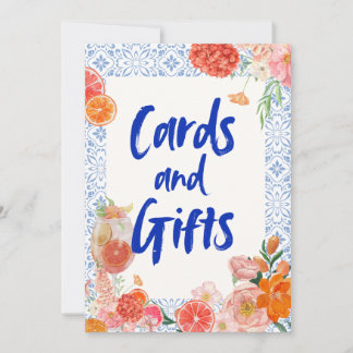 Convite Thats amore mediterranean blue tiles bridal shower