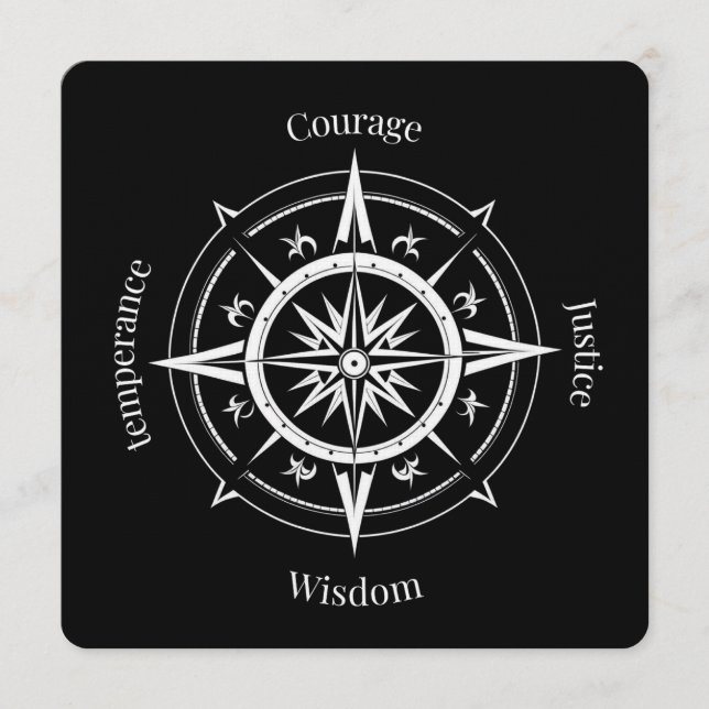 Convite The 4 Stoic Virtues Compass (Frente)