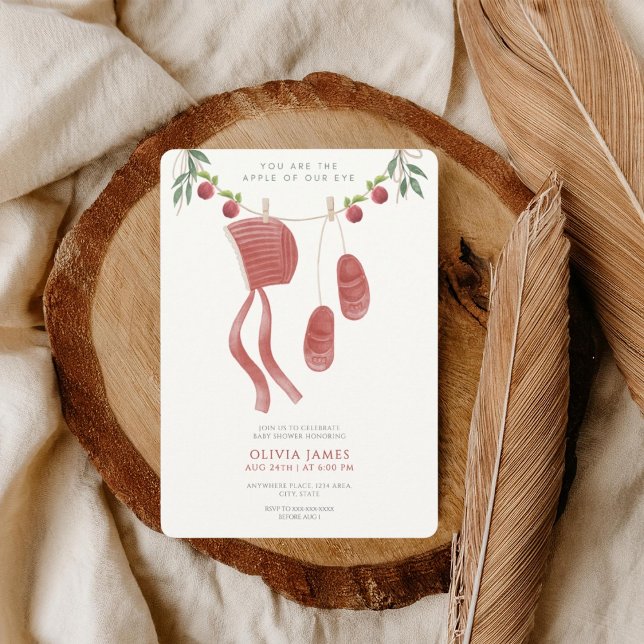 Convite The apple of our eye baby shower (Criador carregado)
