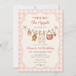 Convite The Apple of Our Eye Clothesline Birthday
